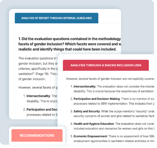 Evaluate documents to assess equity and inclusion adherence